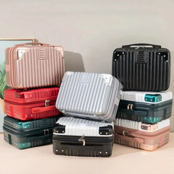 tool air 14 inch Cosmetic Box Hand Luggage Organizer Makeup Case Small Mini Travel Suitcase Password Boarding With Metal corner 240830