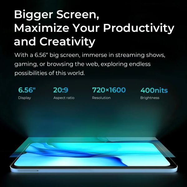 6.56" OUKITEL C36 HD+ Screen Smartphone 5150mAh 4GB+128GB Mobile Phone 5MP+13MP Camera Android 13 Octa Core Cellphone, Black
6.56" OUKITEL C36 HD+ Screen Smartphone 5150mAh 4GB+128GB Mobile Phone 5MP+13MP Camera Android 13 Octa Core Cellphone, Black