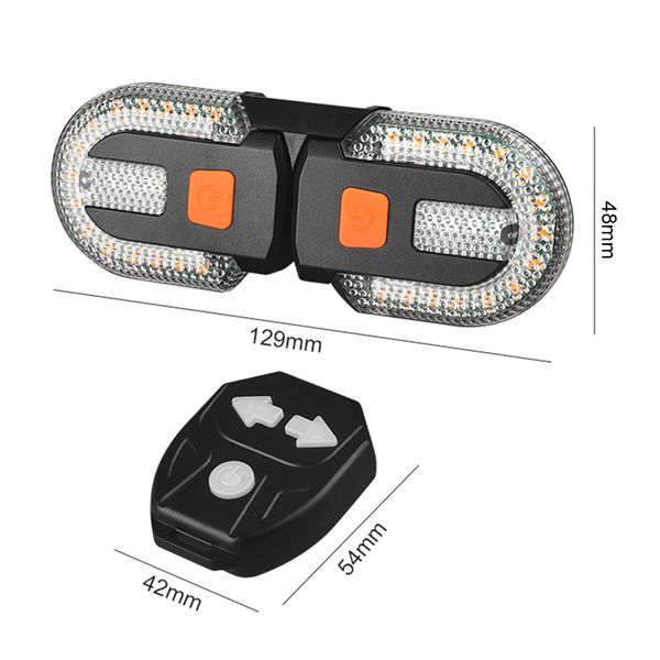 Bike Turn Signal Light Remote Control LED Indicator Bike Light Waterproof Electric Scooter Taillight 5 Gears Bicycle Accessories