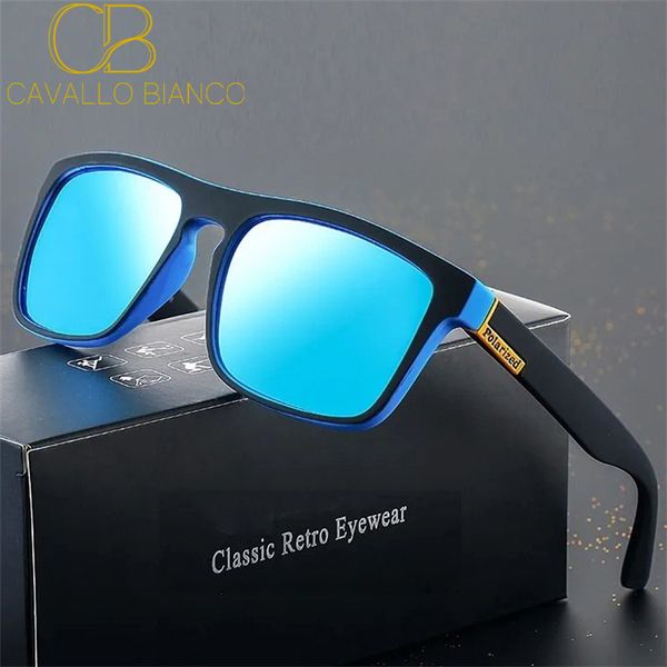 

Square Polarized Sunglasses Men Oversized Fashion Vintage Women Retro Driving Fishing Luxury Brand Designer Sun Glasses Mirror UV400 Eyewear CAVALLO BIANCO CB