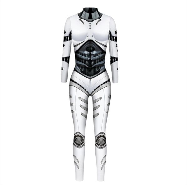Robot Punk Jumpsuit Catsuit Sexy Women Cosplay Costumes Halloween Bodysuit Sexy Costumes Carnival Party Halloween Bodysuit