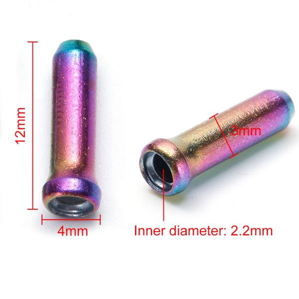 20pcs Derailleur Shifter Cable Tips Aluminum Alloy Color Bicycle Brake Cable Tips Replacement Cycling Equipment Accessories