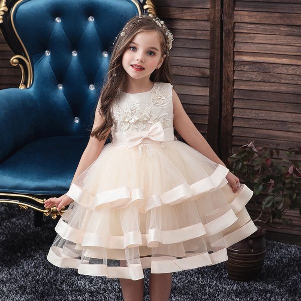 Kids Elegant Pearl Cake Princess Dress Girls Dresses for Wedding Evening Party Embroidery Flower Girl Dress Girl Clothes, Champagne
Kids Elegant Pearl Cake Princess Dress Girls Dresses for Wedding Evening Party Embroidery Flower Girl Dress Girl Clothes, Champagne