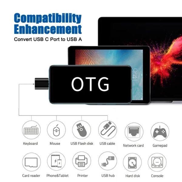 3/2/1pcs Type C To USB3.0 Adapter Phone Charging Data Transfer Converters D Disk Backup Save Files Connector for Laptop Computer