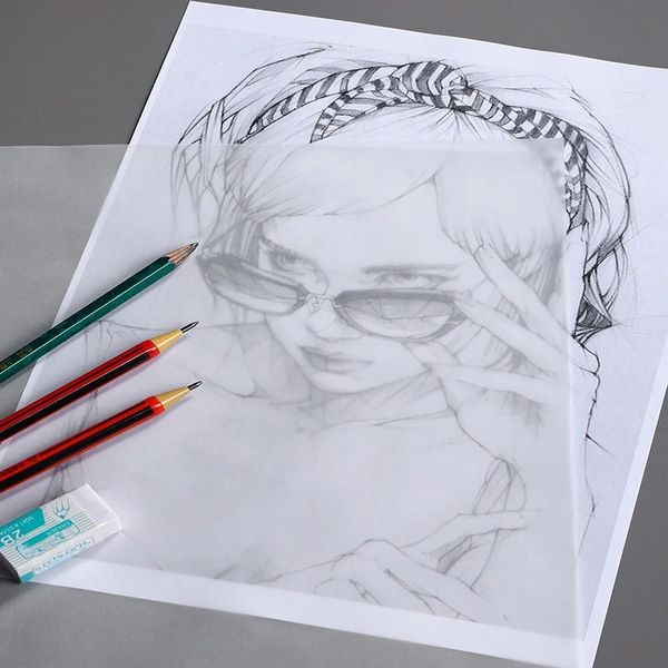 100Pcs A4 Tracing Paper White Translucent Sketching Paper Drawing Copy Paper For Student Calligraphy Writing Office Art Supplies