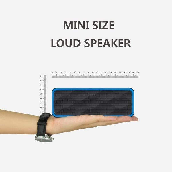 Portable Bluetooth Speaker Wireless Dual Horn Speakers Stereo Loudspeaker with FM Mode Hifi Sound IPX5 Waterproof Outdoor