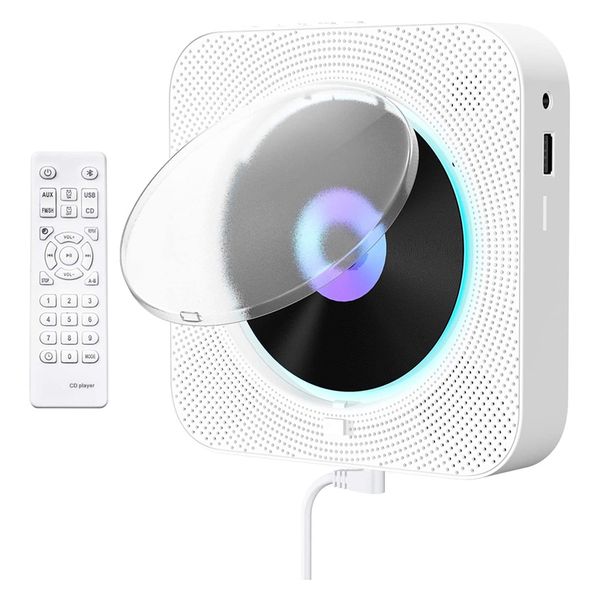 Top Deals Portable CD Player Music Player Home Audio Speaker With Remote FM Radio Built-In Hifi MP3 Speaker Jack AUX Input