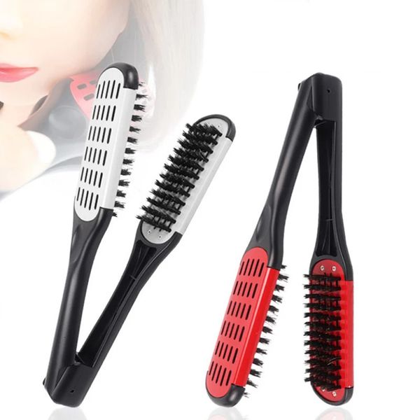 Pro Hairdressing Straightener Nylon Hair Straightening Double Brushes V Shape Comb Clamp Not Hurt Styg Tools DIY Home 240327
Pro Hairdressing Straightener Nylon Hair Straightening Double Brushes V Shape Comb Clamp Not Hurt Styg Tools DIY Home 240327