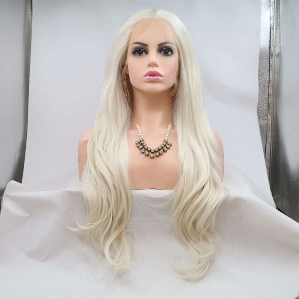 Big Wave White 60# Long Curled Womens Wig Headset with Chemical Fiber High Temperature Silk Wig Qingdao Current, Milky white
Big Wave White 60# Long Curled Womens Wig Headset with Chemical Fiber High Temperature Silk Wig Qingdao Current, Milky white