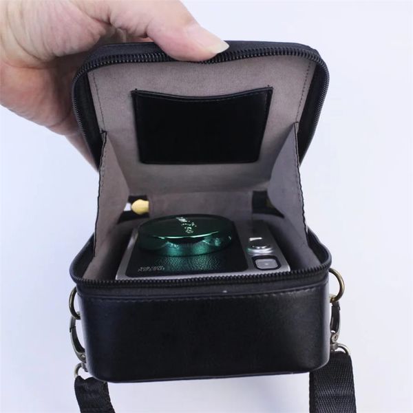 PU Leather Camera Bag Case For Fujifilm Fuji Instax Mini Evo Full Body Cover With Shoulder Strap