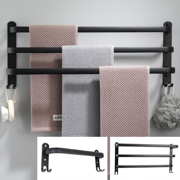Shower Room Holder Multilayer Bathroom Accessories Towel Bar Aluminum Wall Mounted 30-50 CM Towel Hanger Towel Holder Towel Rack