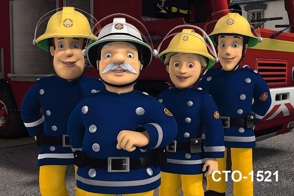 Sam Firefighter Fire Engine Helicopter Happy Birthday Custom Photo Studio Backdrop for Kids Background Vinyl Photo Background