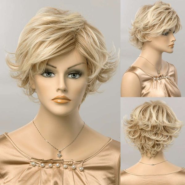Womens Golden Wig Short Golden Curly Hair Highlighted Dye Gradient High Temperature Silk Full Head Cover, Gold
Womens Golden Wig Short Golden Curly Hair Highlighted Dye Gradient High Temperature Silk Full Head Cover, Gold