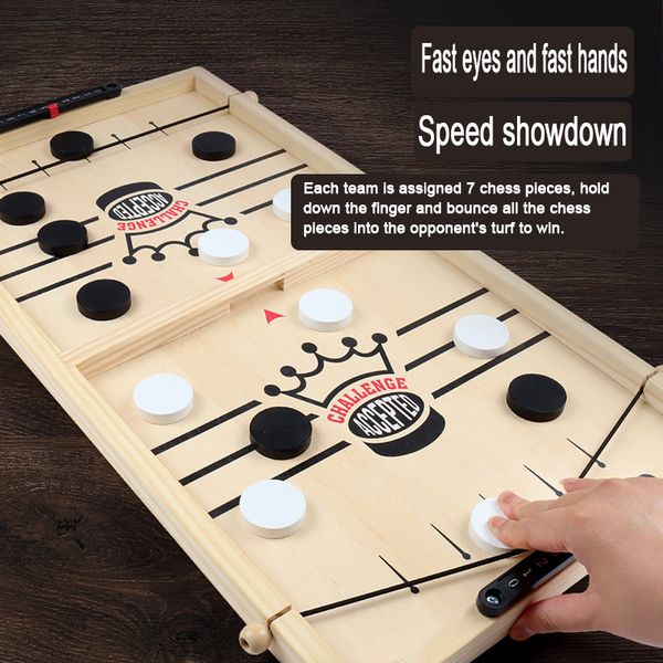 Hot Fun Double Borad Games Fast Hockey Puck Slinging Game Foosball Winner Party Game Toys For Family Adult Kids Children 6Y+