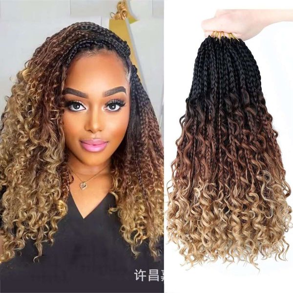 Xuchang crochet hair with three braids and flying hair 14 inch synthetic wig Box Braids Goddess, Medium brown
Xuchang crochet hair with three braids and flying hair 14 inch synthetic wig Box Braids Goddess, Medium brown