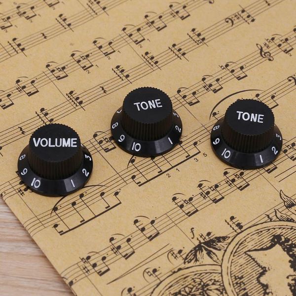 3pcs/lot Plastic Electric Guitar Bass Volume Knob Potentiometer Caps Diameter 25.5mm for 6mm hole Guitar Accessories