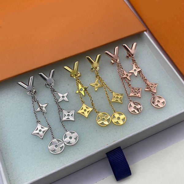 Elegant Drop Earrings Brand Designer Letter Flower Charm Chain Tassel Ear Drop Gold Silver Plated Stainless Steel Ear Stud Fashion Women Jewerlry Wedding Party Gift
Elegant Drop Earrings Brand Designer Letter Flower Charm Chain Tassel Ear Drop Gold Silver Plated Stainless Steel Ear Stud Fashion Women Jewerlry Wedding Party Gift