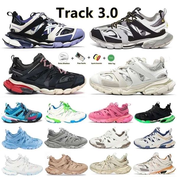 

Factory Direct Sale luxury shoes track tracks mens women trainers AAA Track 3 3.0 Shoes Triple white black leather Trainer Printed Sneakers shoes Size 35-45, Color1