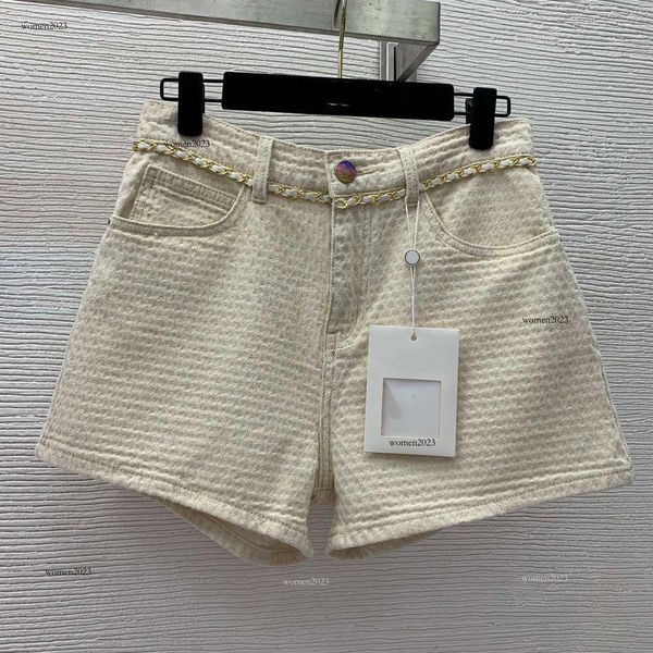 

Brand Shorts Designer Pants Women Shorts Spring Womens High-waisted Fashion LOGO Pants Embroidered Decoration of Chain Letters Apr 10, #4-khaki