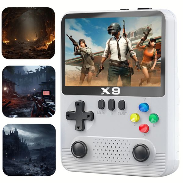 X9 Portable Game Console 2000mAh/6000mAh 3.5in IPS Screen Mini Video Game Machine with 32G Card for PSP Gift for Kids and Adults