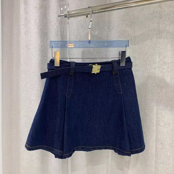 denim skirts miui Summer Metal buckle waistband high waisted short skirt A line Fashionable design denim short skirt, Blue
denim skirts miui Summer Metal buckle waistband high waisted short skirt A line Fashionable design denim short skirt, Blue