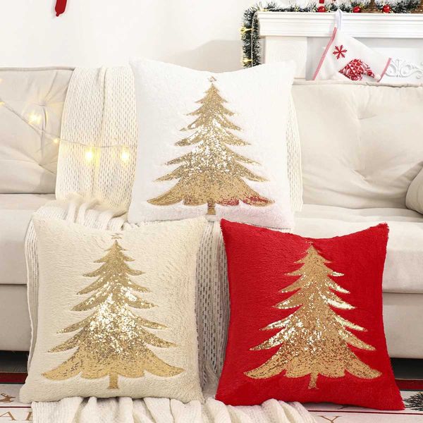Pillow Case 1 PC Gold Sequin Tree Throw Cover Winter Plush Embroidery Christmas Decoration Living RoomC241109, Red
Pillow Case 1 PC Gold Sequin Tree Throw Cover Winter Plush Embroidery Christmas Decoration Living RoomC241109, Red
