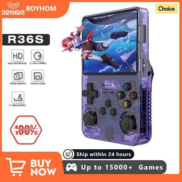 Portable Game Players 128G Open Source R36S Retro Handheld Video Game Console Linux System 3.5 Inch I Screen Portable Pocket Video Player 64GB Games z241111