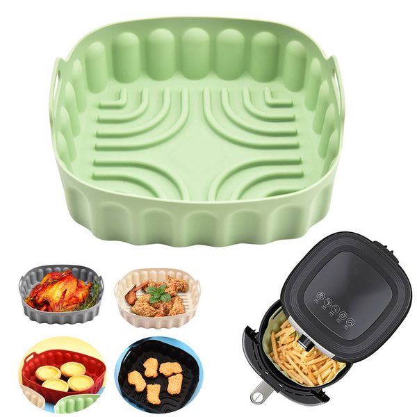DHgate Air Fryer Silicone Basket Thicken Silicone Mold For Air Fryer Pot Oven Baking Tray Pizza Fried Chicken Mat Air Fryer Accessories sold by DHgate