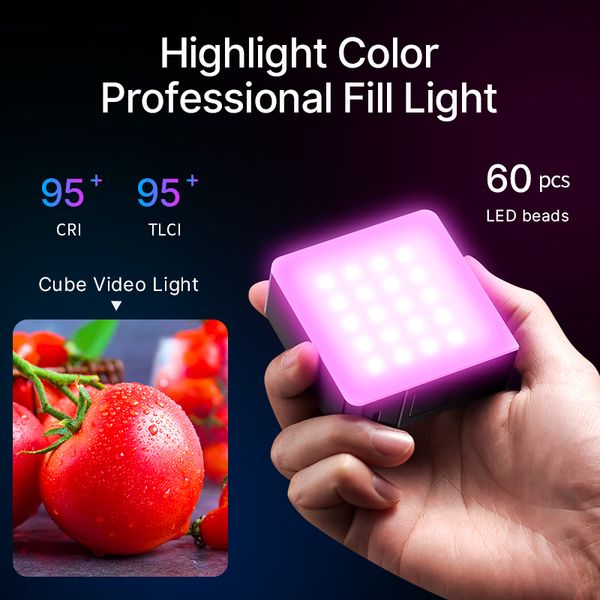 Ulanzi VL49 RGB Pro Colorful Ambience Video Light Fill Light Portable for Camera Smartphone Video Vlog Fill Light