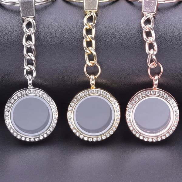 20-35mm Size Magnet Locket Keychain Jewelry Vintage Floating Pendant Lockets Gold/Silver Color Key Chains/Rings Sleutelhanger