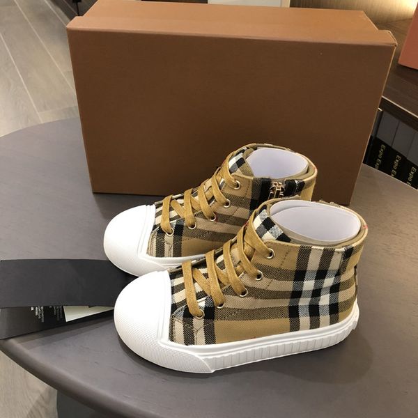 Designer Children Vintage Belford Check and Leather High-top Sneakers Beige Pink Kids Shoes Gradeschool Boys Girls Toddler Youth Canvas Trainers Round Toeline, Multi-color
Designer Children Vintage Belford Check and Leather High-top Sneakers Beige Pink Kids Shoes Gradeschool Boys Girls Toddler Youth Canvas Trainers Round Toeline, Multi-color