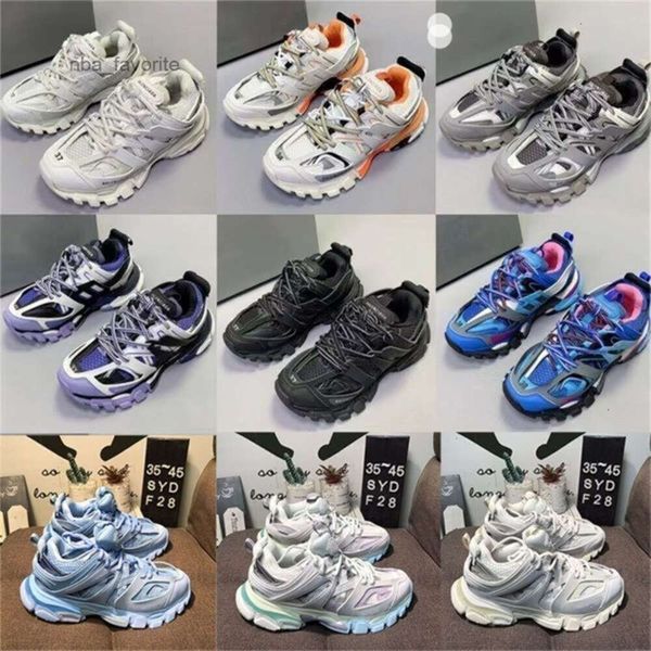 

Direct Factory Sale Casual Parisiga and shoes sneakers luxury Track Man white black net printed leather triple S belt Katian 3.0 w, Sky blue