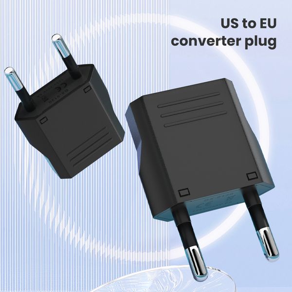Elough EU Euro KR Plug Adapter US to EU Plug Adapter Travel KR EU Adapter Electric EU Plug Converter Power Socket Europe 1-10pcs