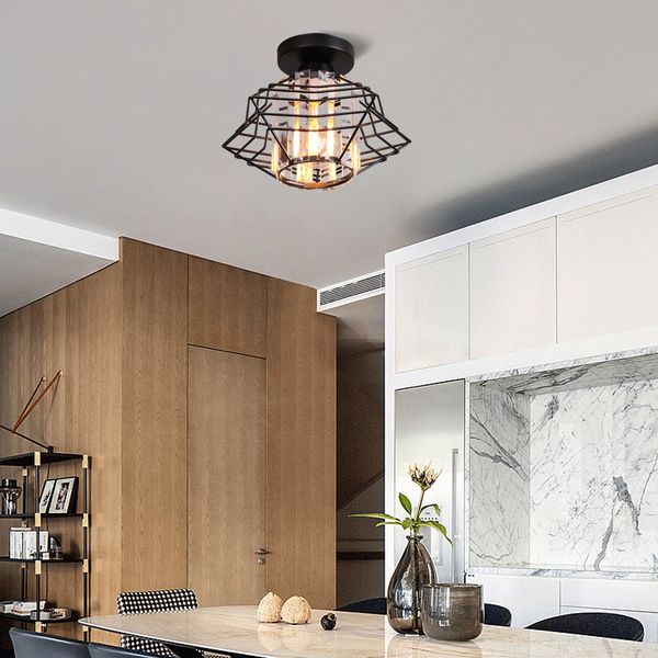 LED Crystal Ceiling Lamp Modern Ceiling Chandelier Corridor Aisle Retro Industrial Lights Indoor Lighting Decor E27 Bulb Base