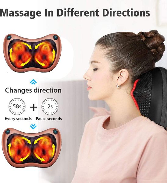 Car Massage Pillow Intelligent Neck Massage Instrument Home Electric Massage Pillow Portable Car Pillow Neck Shoulder Music