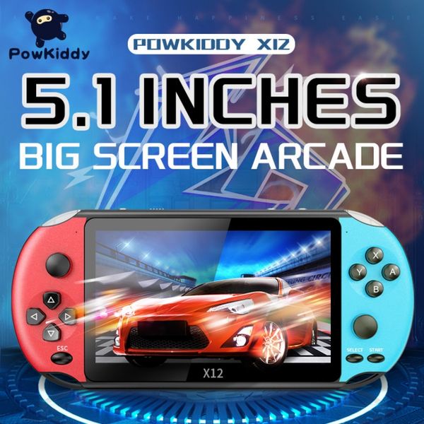 Powkiddy X12 Portable Game Players 5.1-inch 8G Joypad Arcade Retro Handheld Video Game Console PSP Nostalgic Retro Simulator