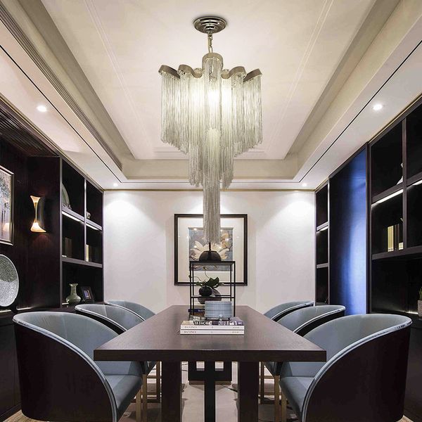 Aluminium Postmodern Chain LED Chandelier Lighting Nordic Creative Bedroom Dining Cloth Store Tassel Chain Pendant Lamp Fixtures
Aluminium Postmodern Chain LED Chandelier Lighting Nordic Creative Bedroom Dining Cloth Store Tassel Chain Pendant Lamp Fixtures