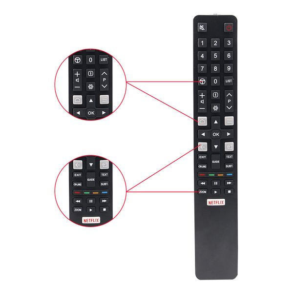 Smart WiFi Remote Controller New Control For TCL TV Rc802n Yai3 Yui2 Yu14 Yui1 Yu11 65C2us 75C2us 43P20us U65s9906 U43p6006 Remote Controller Universal