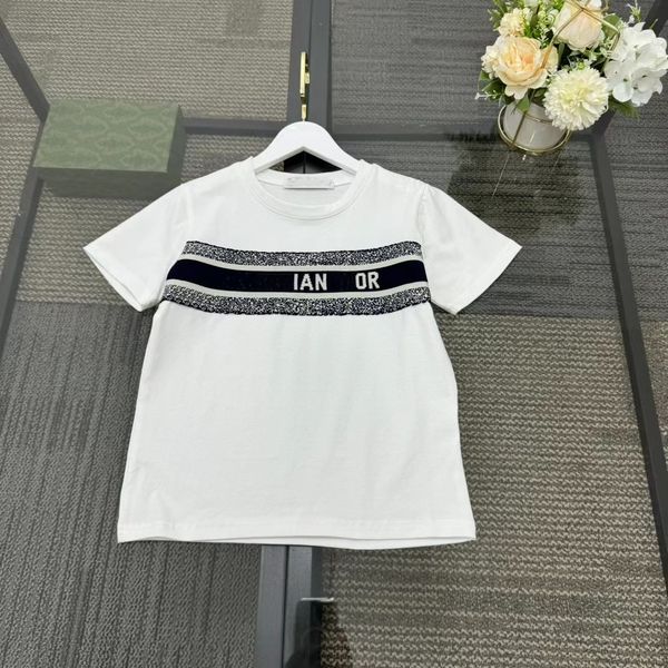 

kid t shirt kids designer clothes baby Short sleeved With letter Fasion 100% cotton luxury brand summer boys girls tee 1-16 ages Comfortable breathable without pilling, Black