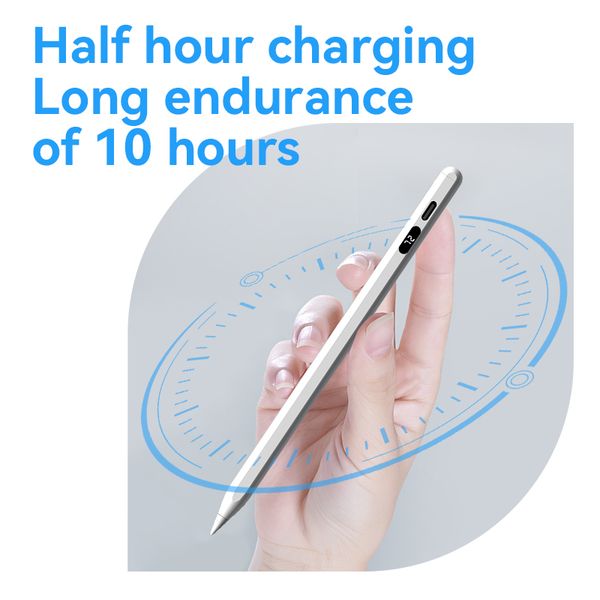 Smart Universal Active Capacitive Stylus Pen Compatible with All Capacitive Touch Screen Devices with Digital Power Display