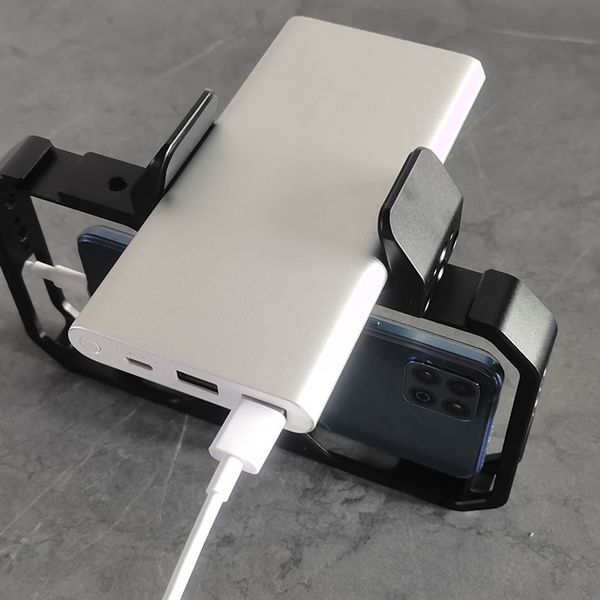 Universal Portable Charger Holder with Width Ranging From 50 To 80mm Camera /Phone Power Bank Bracket for Live Broadcast Tools
