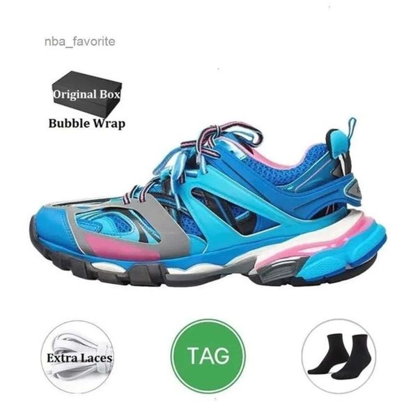 

Track 3 LED Shoe 3.0 Track 3 Casual Shoes Mens Womens Sneakers Triple s Black Pink Tracks Led Runners Leather Walking Designer Sneakers Train, Blue