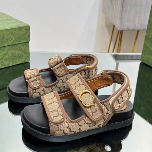 Quality Fashion Designer Sandals Casual Flat Heel Hanging Straps Canvas Printed Comfortable Beach Shoes Genuine Leather Classic Metal Buckle women Sandal, 6_color
Quality Fashion Designer Sandals Casual Flat Heel Hanging Straps Canvas Printed Comfortable Beach Shoes Genuine Leather Classic Metal Buckle women Sandal, 6_color
