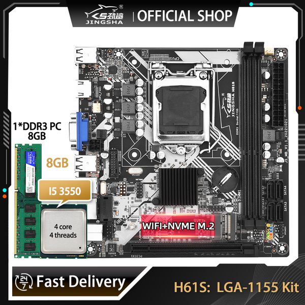H61 Motherboard Kit With Core I5 3550 CPU And 8GB DDR3 Memory VGA Placa Mae NVME M.2 WIFI M.2 LGA 1155 H61S Set