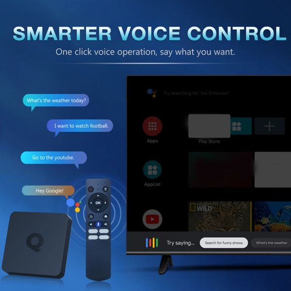 Smart TV Box Android 10 Allwinner H313 2GB 16GB Support Google Voice Dual 2G 8G Wifi BT 4K Android TV Set Top Box F19E 1538b