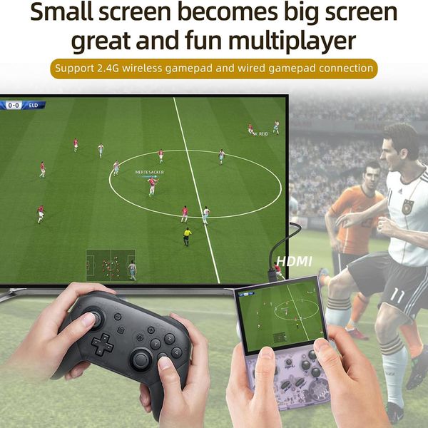 RG35XX 64G Purple Mini Portable Retro Handheld Game Console 3.5 Inches IPS Classic Video Game Emulator Console Children's Gift