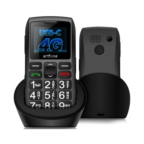 C1+ Artfone Bar Senior Mobile Phone LTE 4G Net With Charging Dock Big Keypad For Elderly Dual Sim One Key SOS FM 1400mAh Cell, Black
C1+ Artfone Bar Senior Mobile Phone LTE 4G Net With Charging Dock Big Keypad For Elderly Dual Sim One Key SOS FM 1400mAh Cell, Black