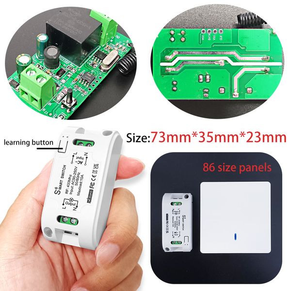 Universal Remote Control Light Switch AC 110V 220V Radio Control Relay Receiver 433mhz Rf Transmitter for Fan Pump Lamp