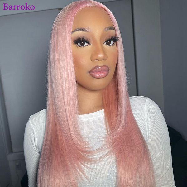 Light Barroko Pink Colored 13X6 Lace Frontal Wis Human Hair 613 Straight Pre Plucked 34 Inch Lace Front Human Hair Wig For Women, Ombre color
Light Barroko Pink Colored 13X6 Lace Frontal Wis Human Hair 613 Straight Pre Plucked 34 Inch Lace Front Human Hair Wig For Women, Ombre color