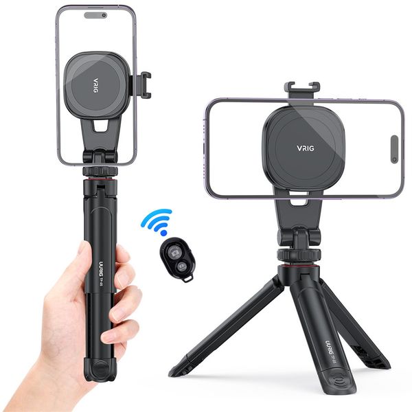 New Magnetic Tripod Selfie Stick Magsafe Phone Holder Mount w 1/4" Hole 360 Adjustable for Iphone 15 14 13 12 Android Smartphone